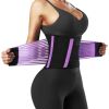 Women's waist training device Neoprene sauna sweat training belt waist shaping belt (purple) size M